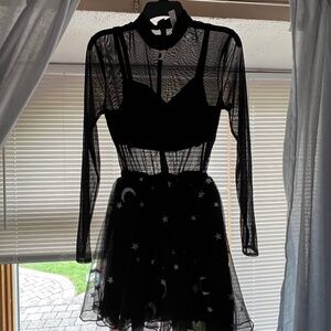 Sultry spellcaster dress and hat-costume
